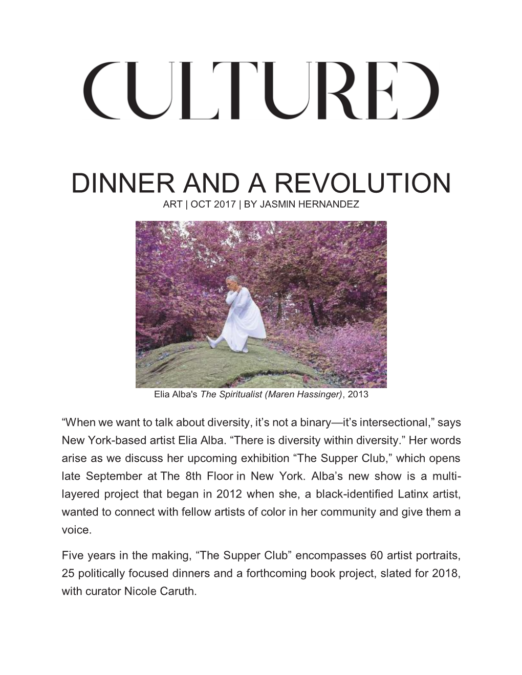 Dinner and a Revolution Art | Oct 2017 | by Jasmin Hernandez