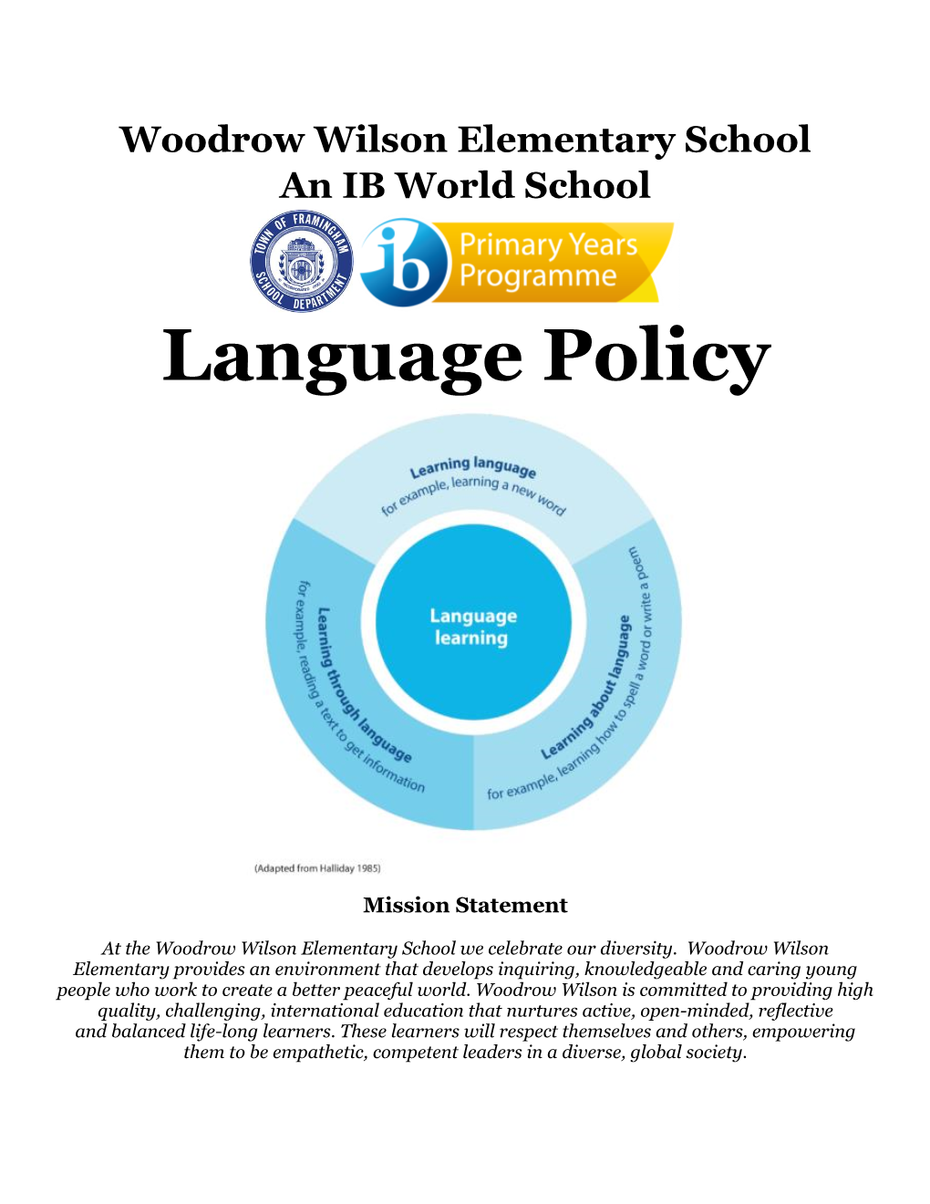 Woodrow Wilson Language Policy English