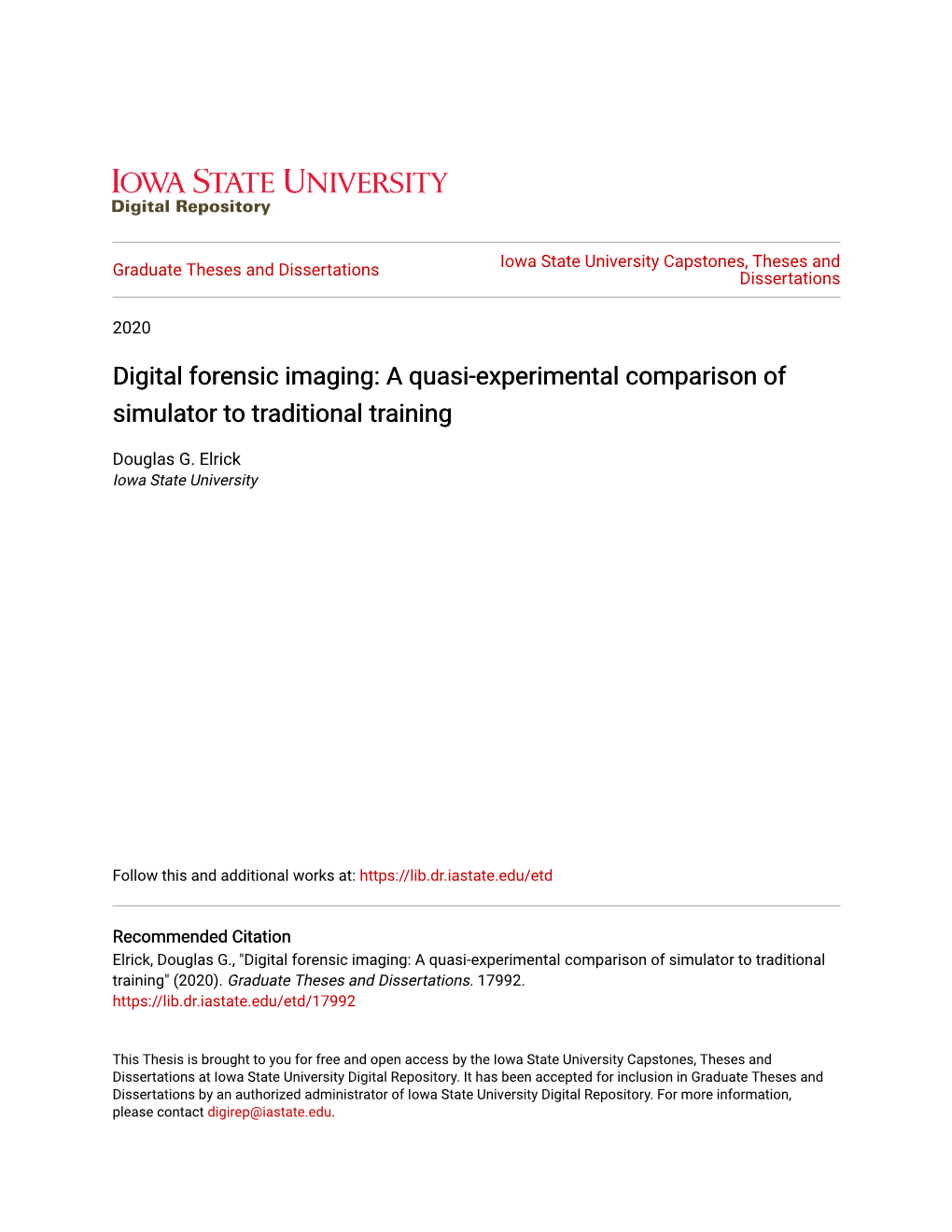 A Quasi-Experimental Comparison of Simulator to Traditional Training