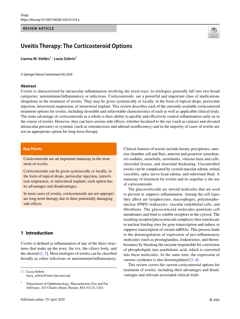 Uveitis Therapy: the Corticosteroid Options