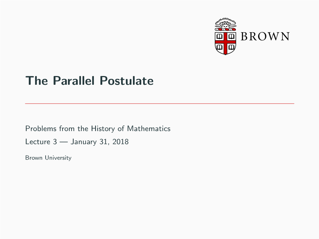 The Parallel Postulate