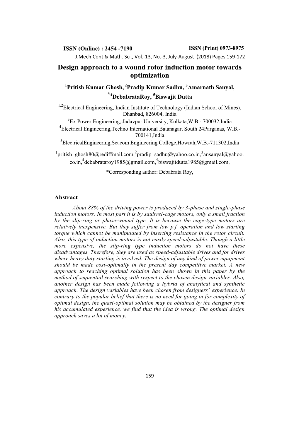 Design Approach to a Wound Rotor Induction Motor Towards Optimization