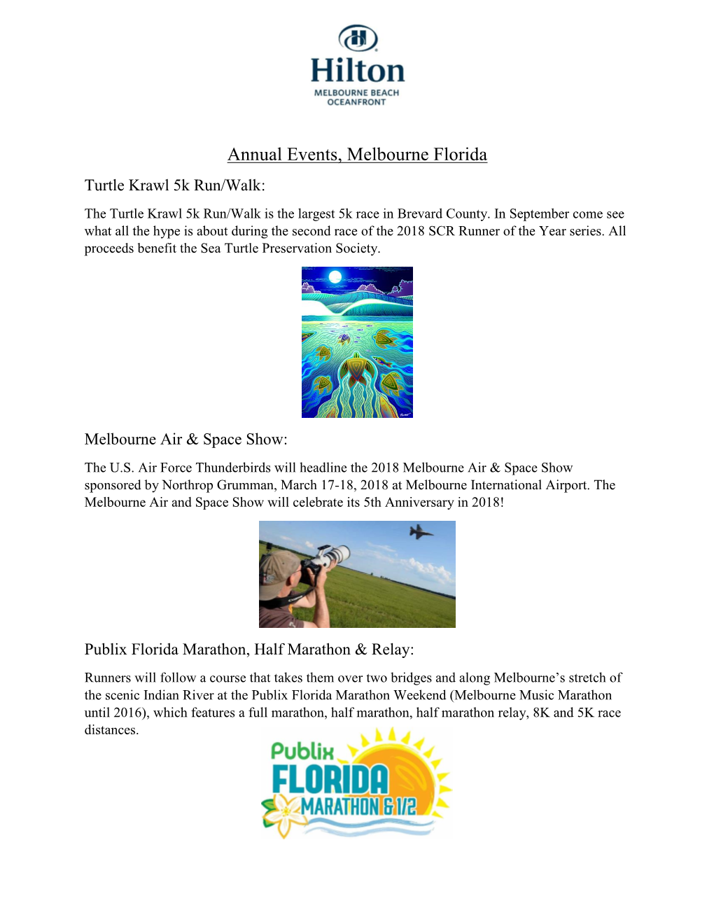 Annual Events, Melbourne Florida Turtle Krawl 5K Run/Walk: the Turtle Krawl 5K Run/Walk Is the Largest 5K Race in Brevard County