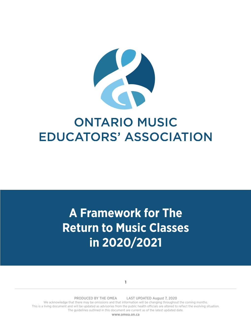 A Framework for the Return to Music Classes in 2020/2021