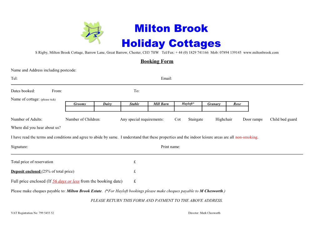 Milton Brook Holiday Cottages