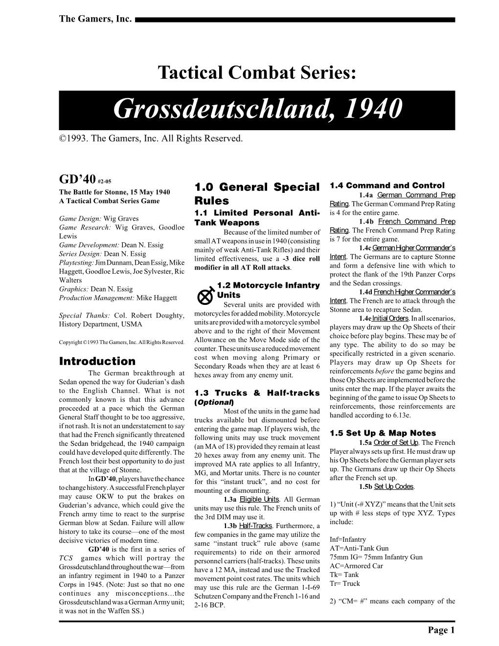 Grossdeutschland, 1940 ©1993