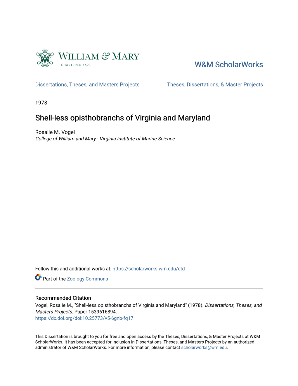 Shell-Less Opisthobranchs of Virginia and Maryland