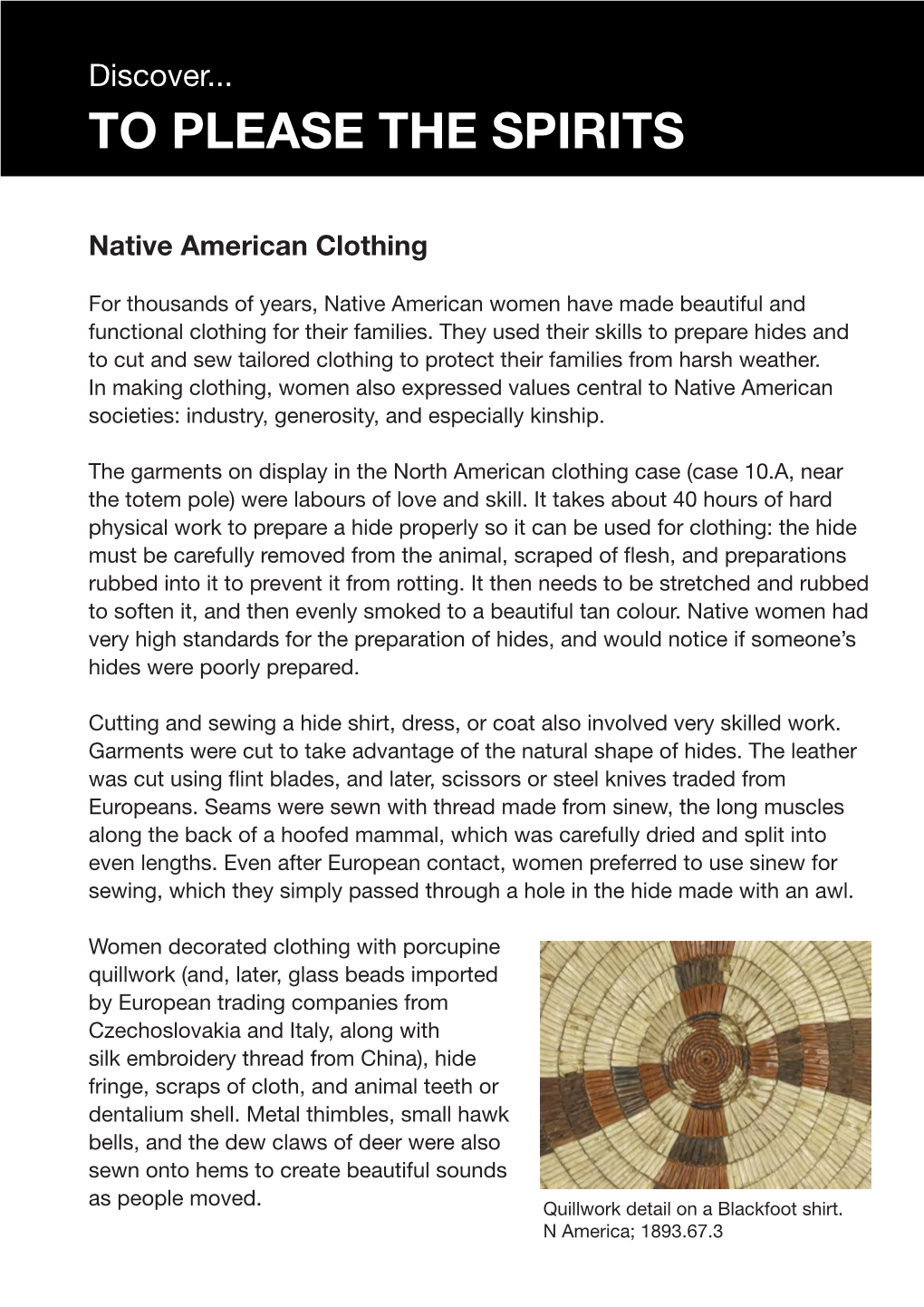 TO PLEASE the SPIRITS Native American Clothing
