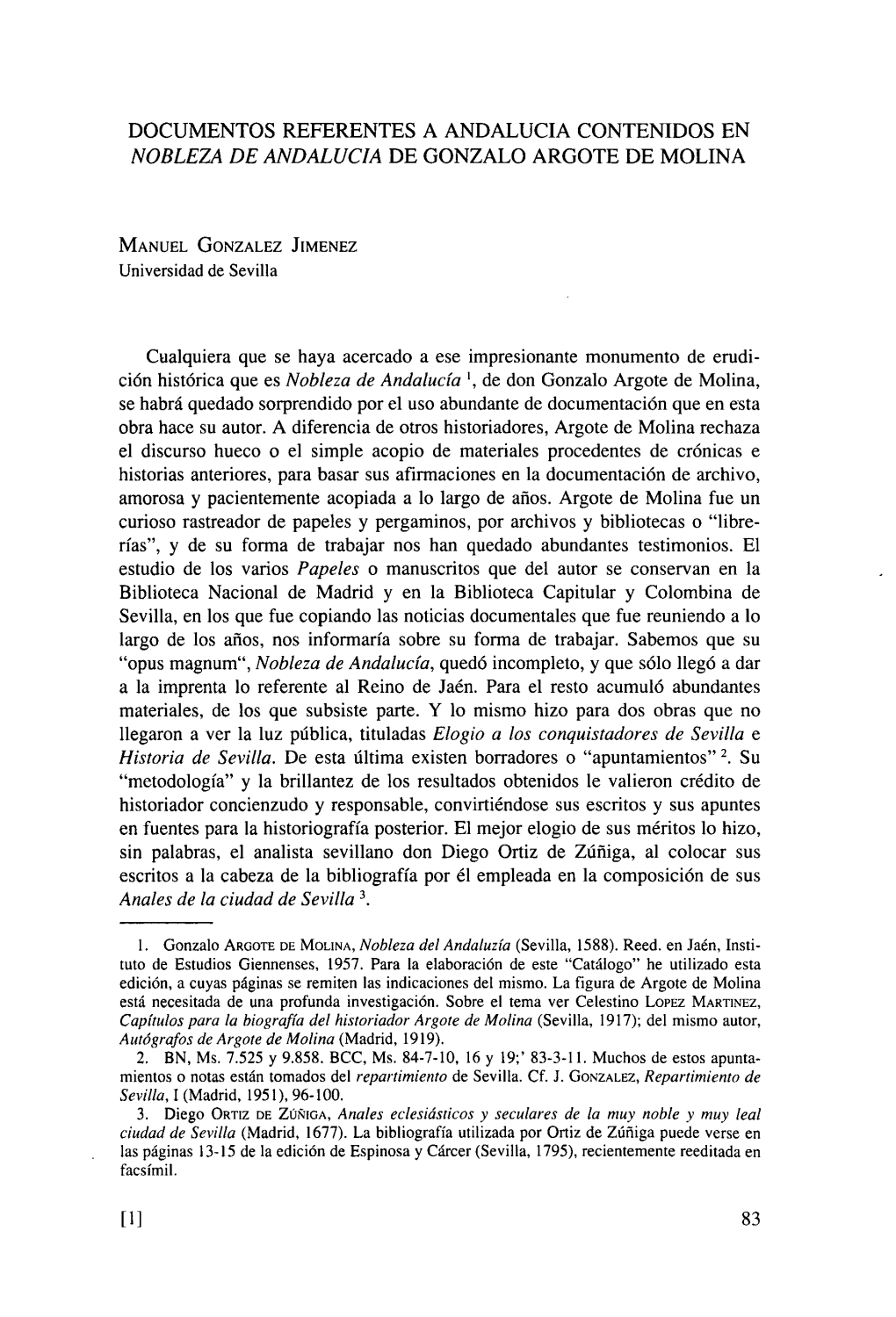 Documentos Referentes a Andalucía Contenidos En Nobleza De