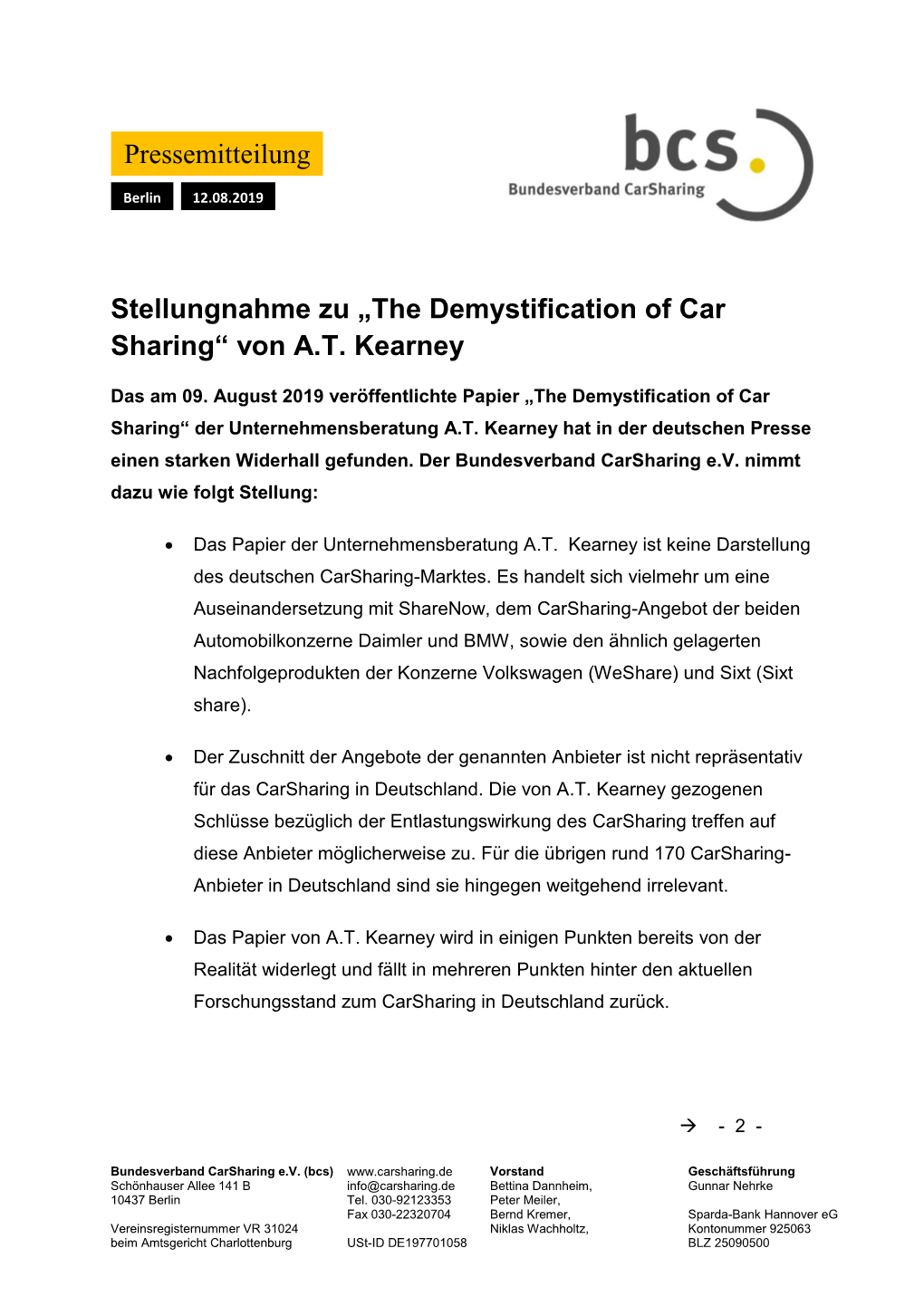 The Demystification of Car Sharing“ Von A.T