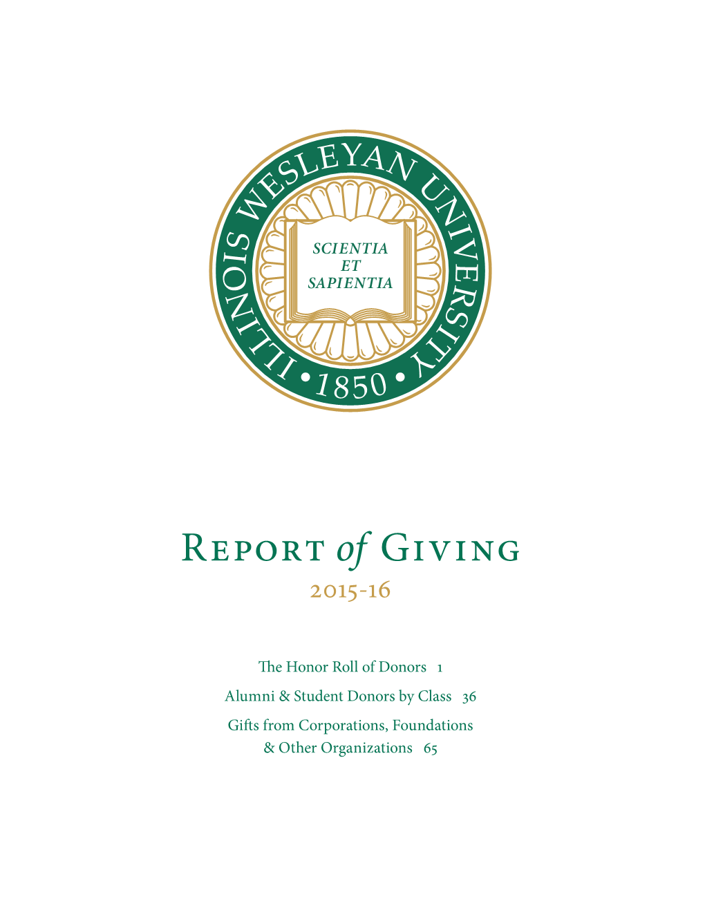 Report of Giving 2015-16