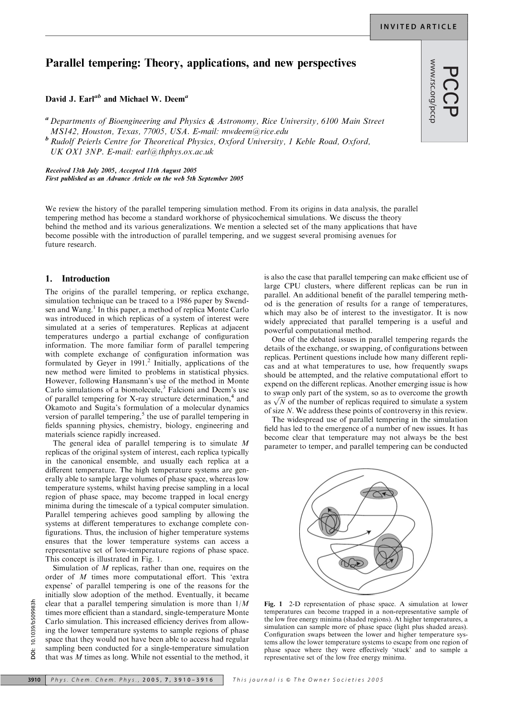 Parallel Tempering: Theory, Applications, and New Perspectives PCCP