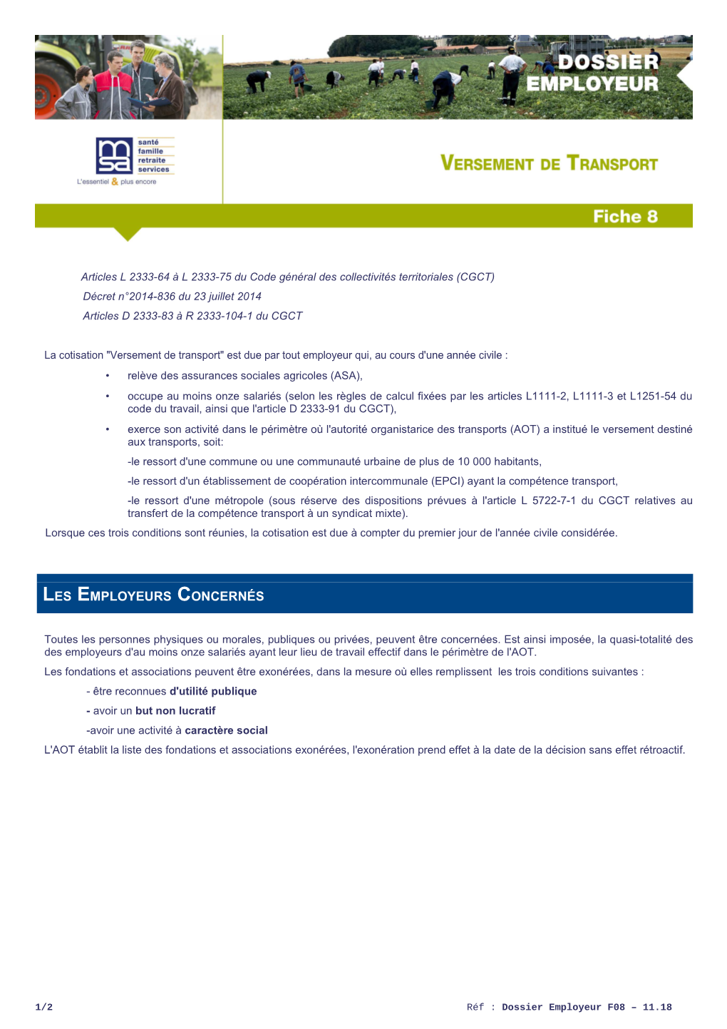 Dossier Employeur Fiche 8