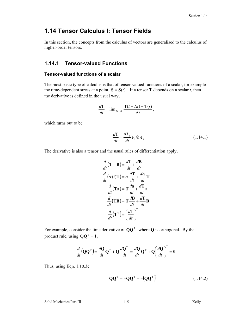 1.14 Tensor Calculus I: Tensor Fields