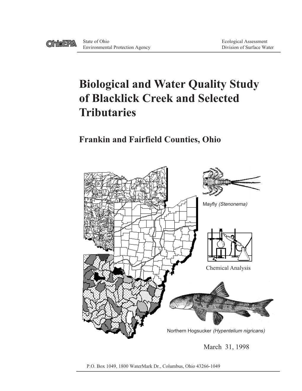 Biological and Water Quality Study of Blacklick Creek and Selected Tributaries