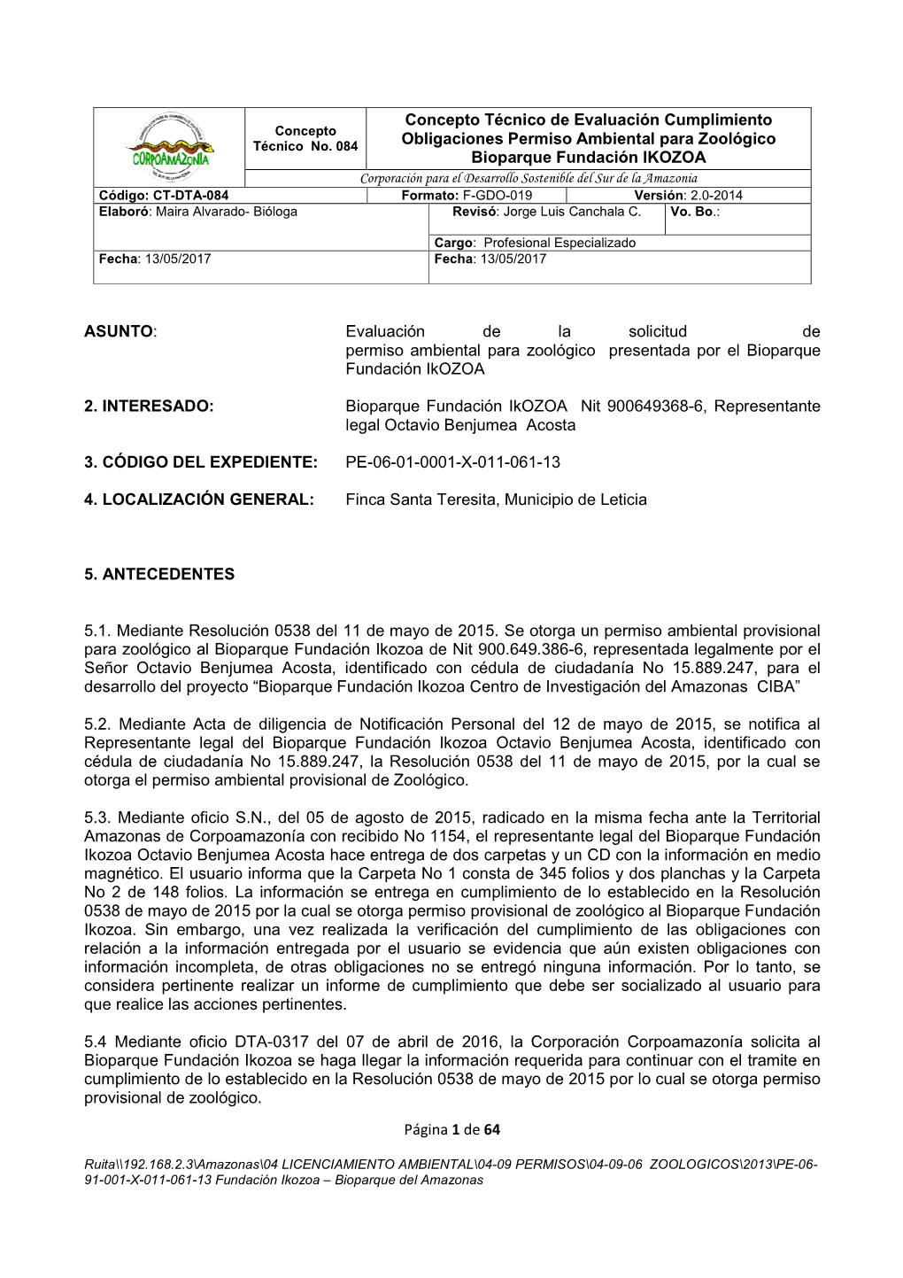 CT-DTA-406 05.12.16 Doc. Evaluacion Ikozoa-Final