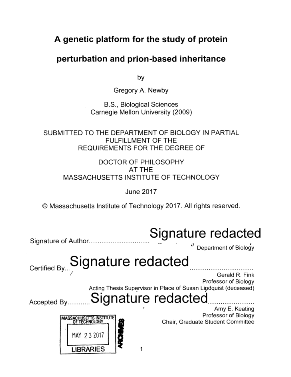 Signature Redacted. Amy E