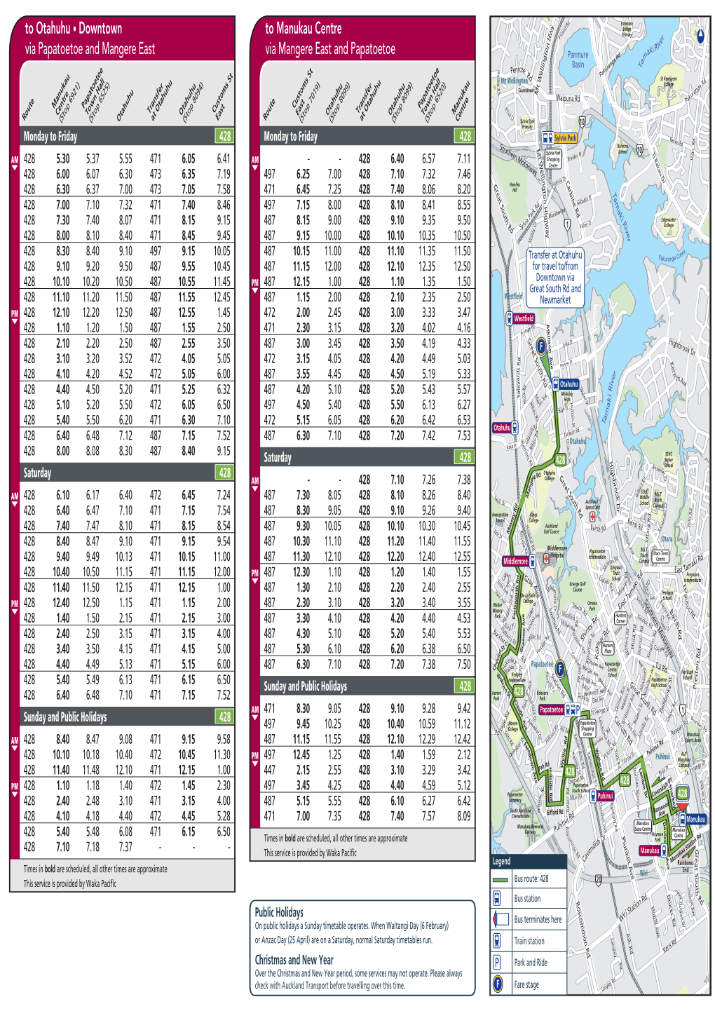 To Manukau Centre Via Mangere East and Papatoetoe to Otahuhu