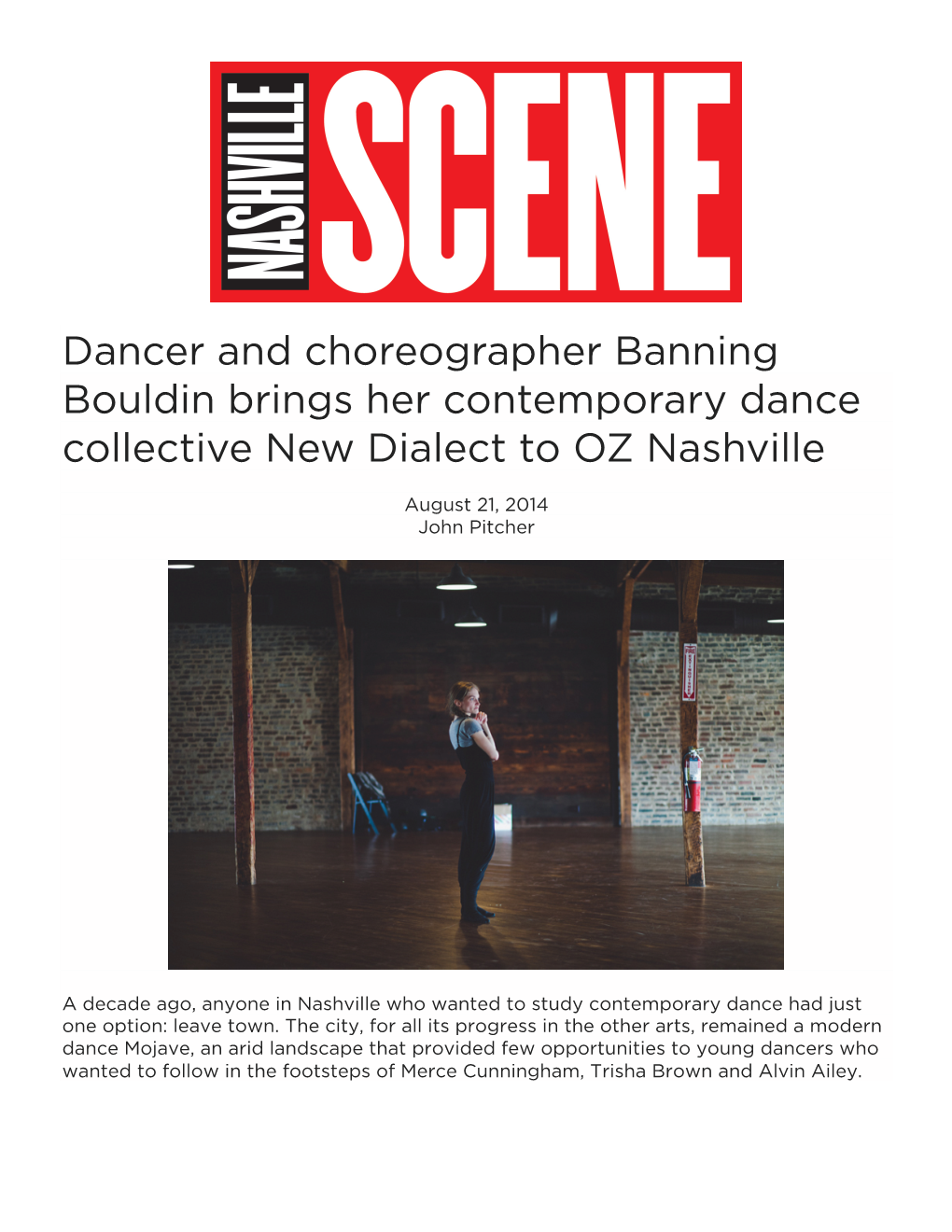 Dancer and Choreographer Banning Bouldin Brings Her Contemporary Dance Collective New Dialect to OZ Nashville