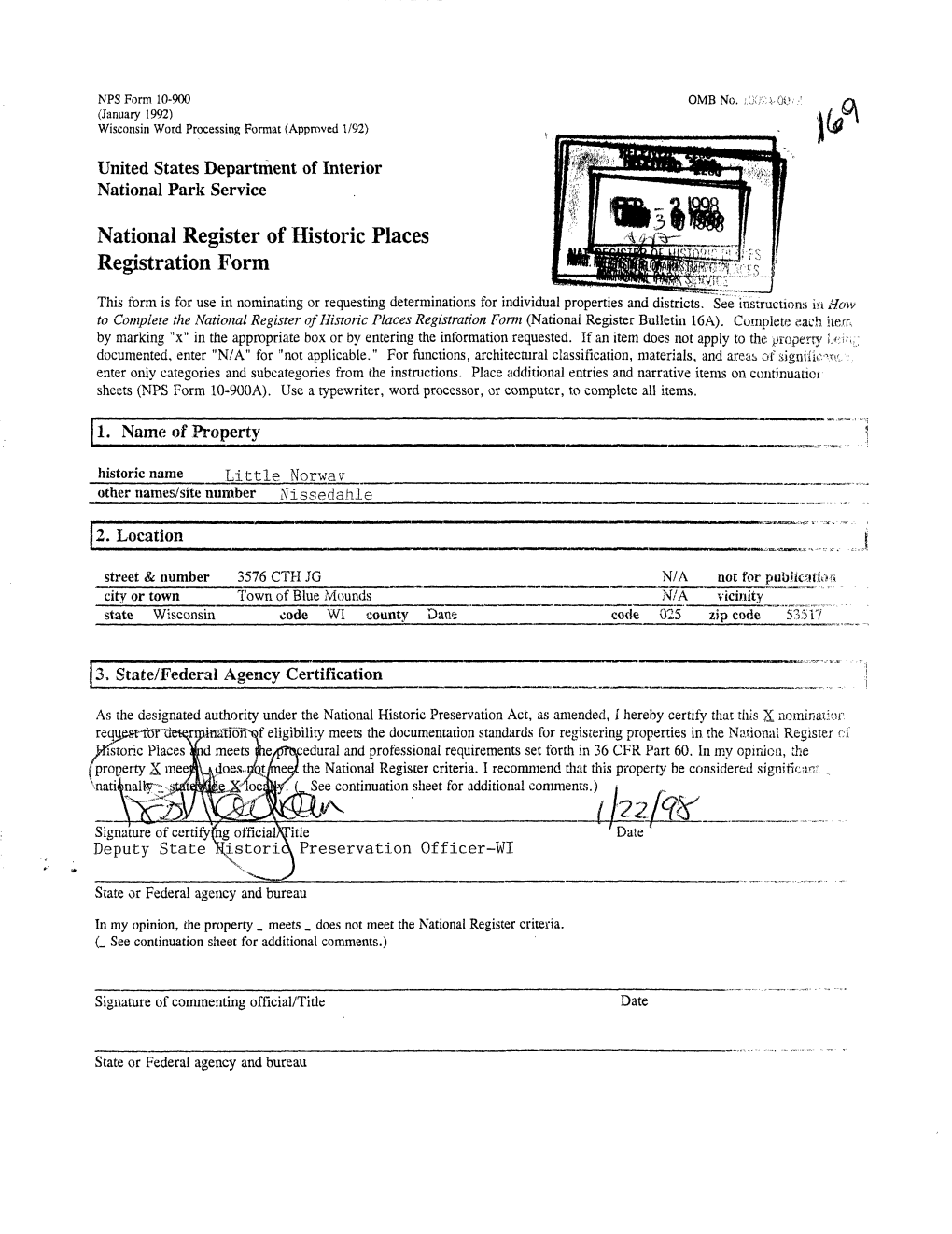 National Register of Historic Places Registration Form