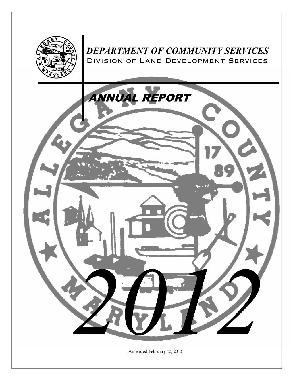 2012 Annual Report Land Development Services