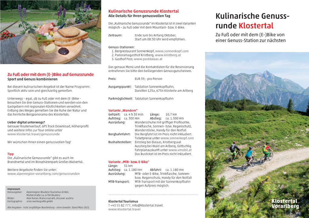 Wickelfalzflyer DIN Lang Kulinarische Genussrunde Klostertal.Indd