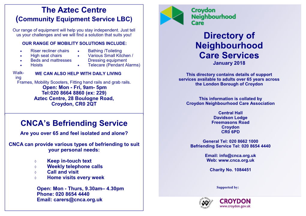 Directory of Neighbourhood Care Services