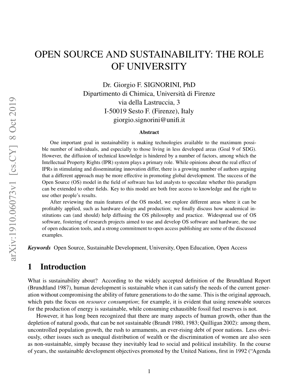 Open Source and Sustainability