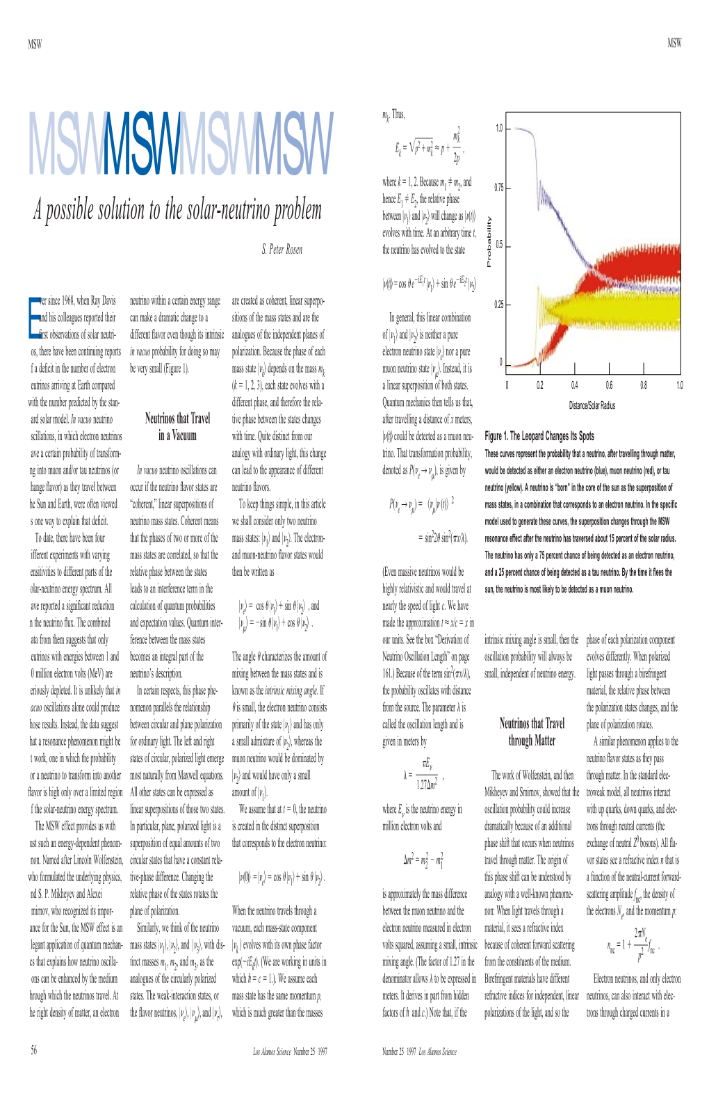 MSW-A Possible Solution to the Solar