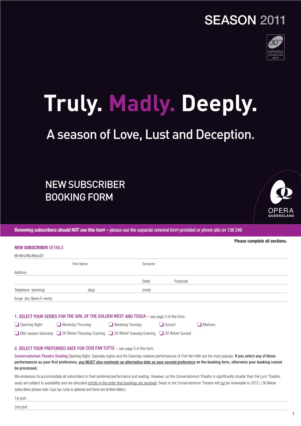 Truly. Madly. Deeply. a Season of Love, Lust and Deception