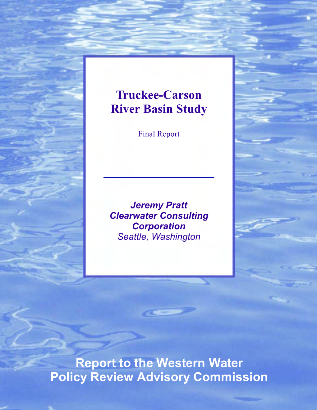 Truckee-Carson River Basin Study