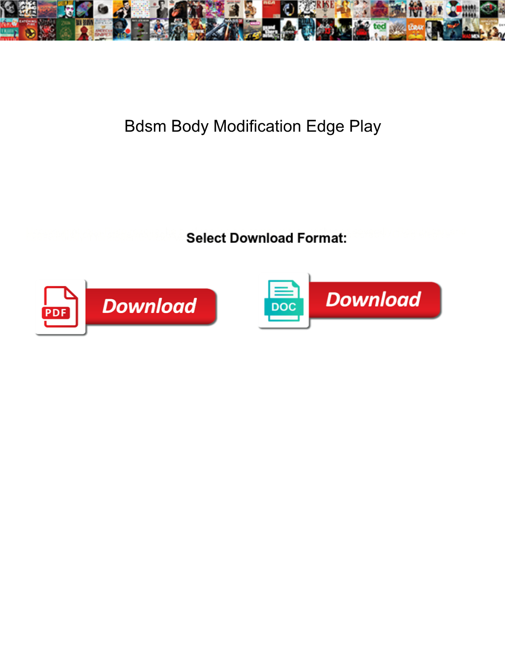 Bdsm Body Modification Edge Play