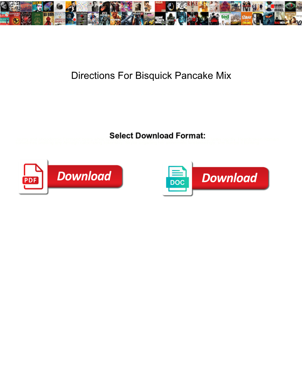 Directions for Bisquick Pancake Mix