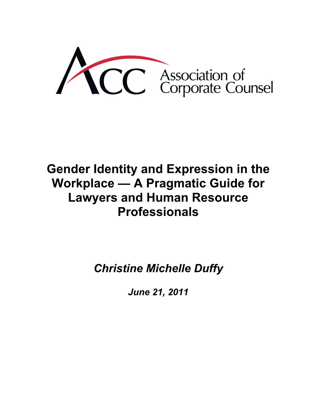Gender Identity and Expression in the Workplace – a Pragmatic Guide For