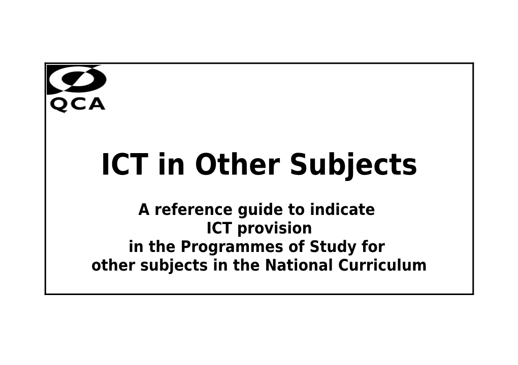 QCA ICT in Subjects