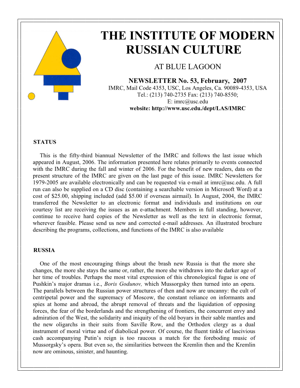 The Institute of Modern Russian Culture