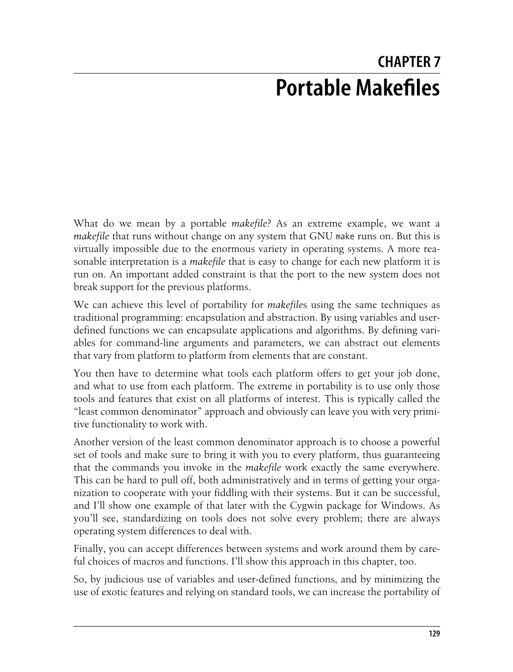 Chapter 7: Portable Makefiles