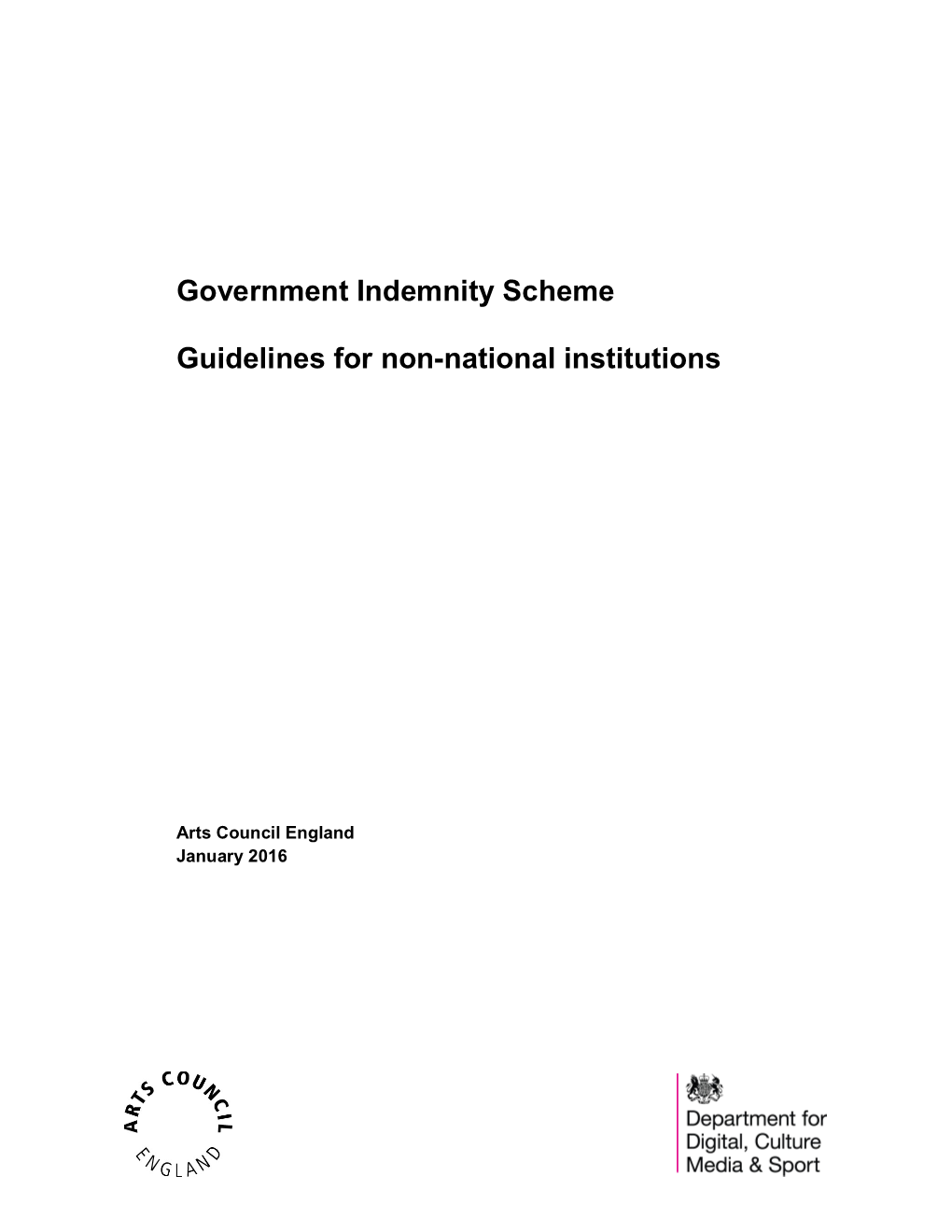 Government Indemnity Scheme Guidelines for Non-National Institutions