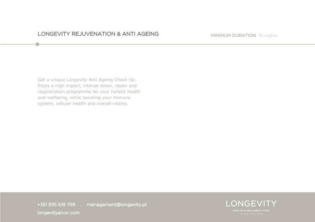 Longevity Rejuvenation & Anti Ageing