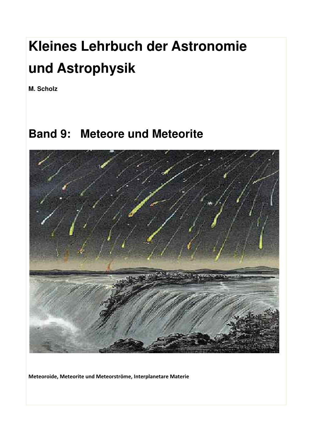 Kleines Lehrbuch Der Astronomie Und Astrophysik Band 9