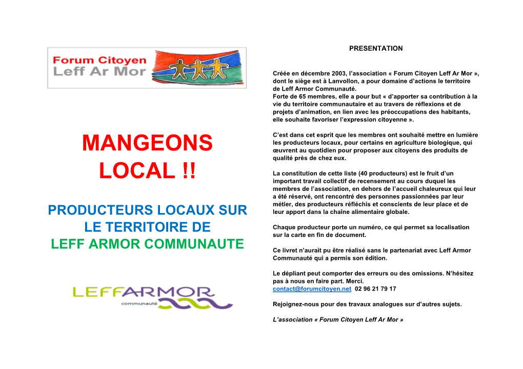 Mangeons Local !!