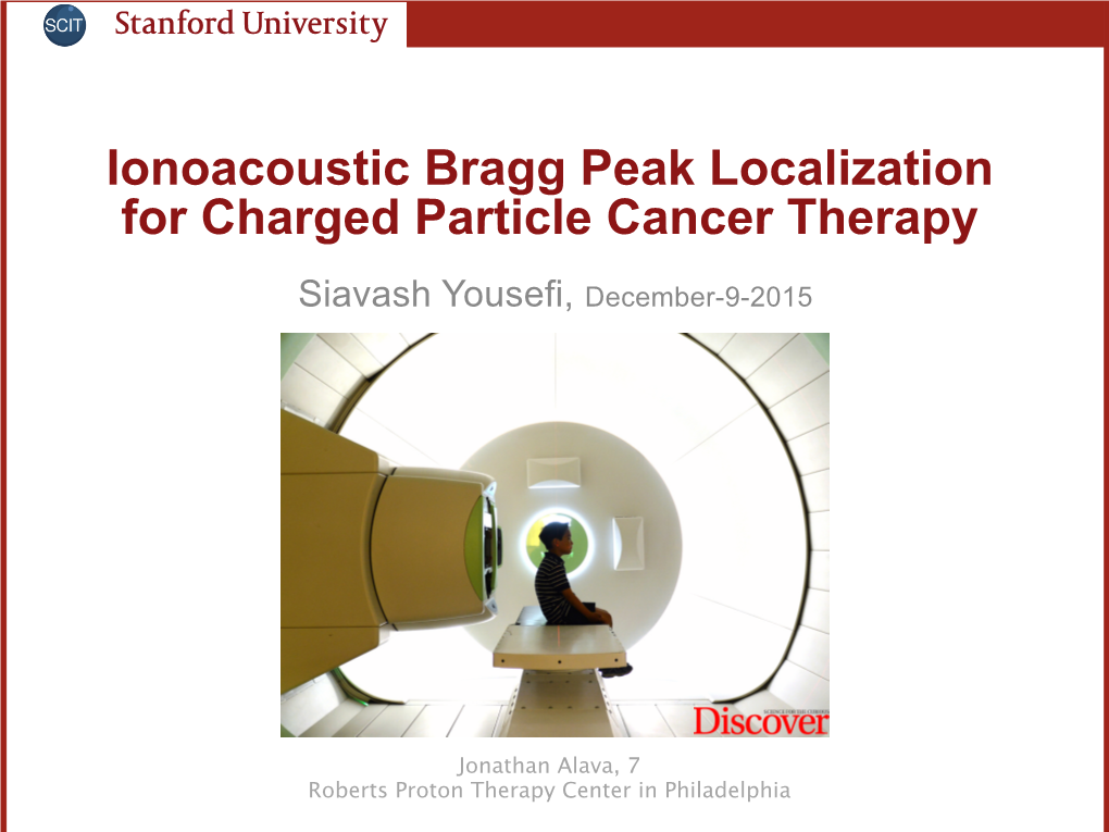 Ionoacoustic Bragg Peak Localization for Charged Particle Cancer Therapy