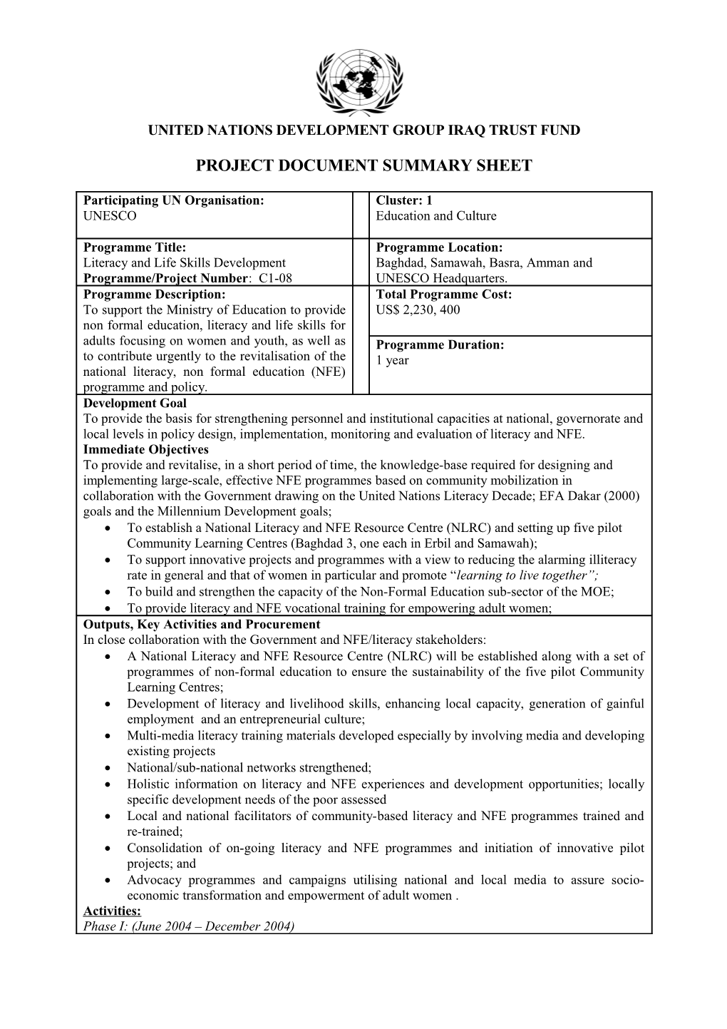 United Nations Development Group Iraq Trust Fund