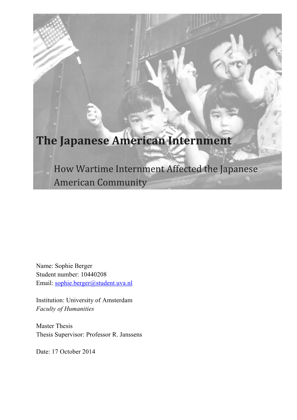 The Japanese American Internment Experience