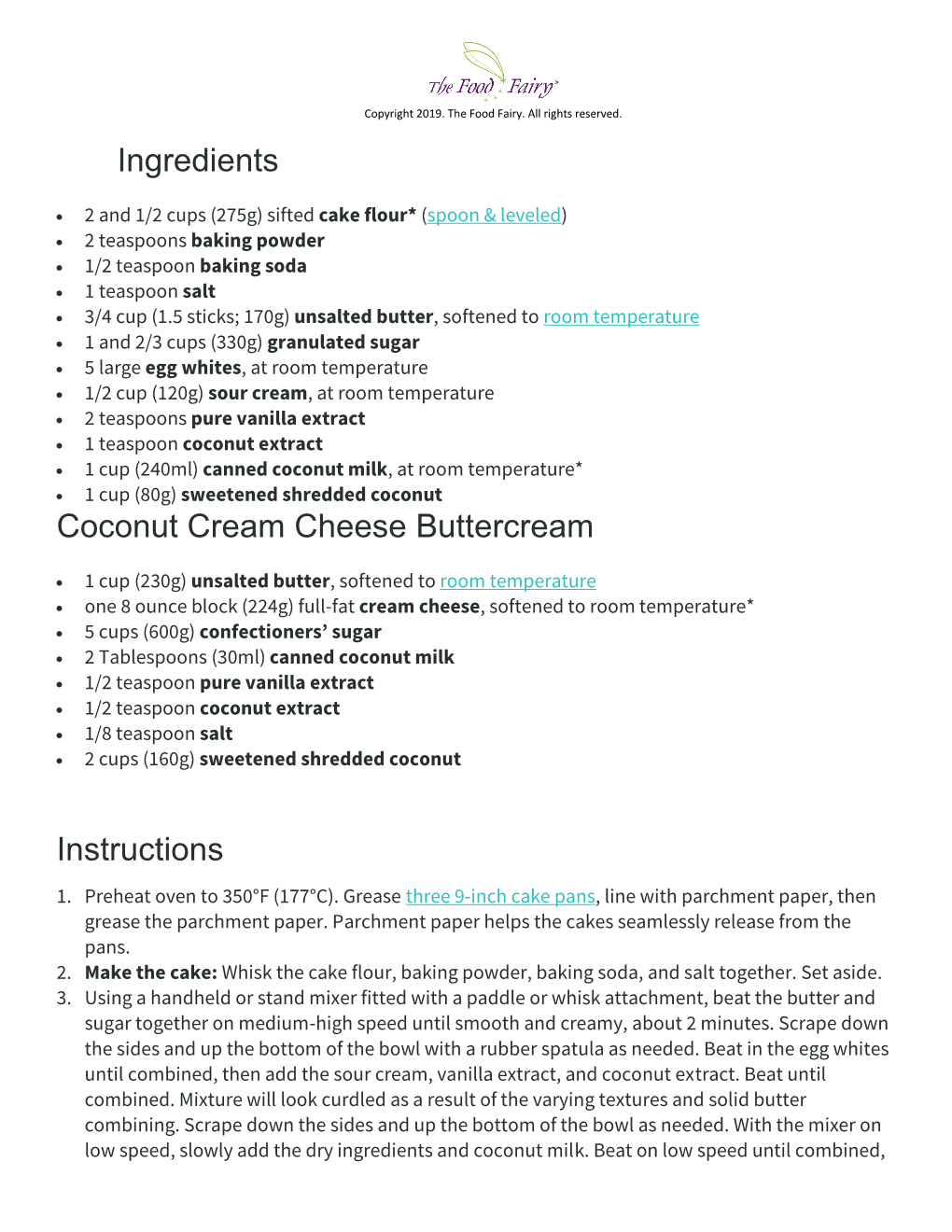 Ingredients Coconut Cream Cheese Buttercream Instructions