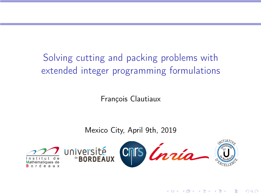 Solving Cutting and Packing Problems with Extended Integer Programming Formulations