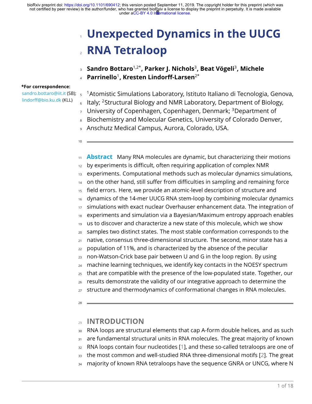 Unexpected Dynamics in the UUCG RNA Tetraloop