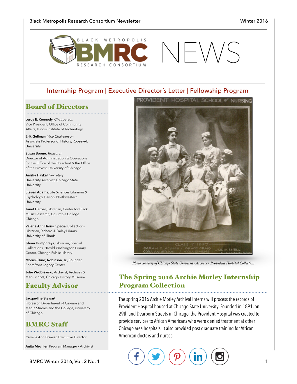 BMRC Winter 2016 Newsletter