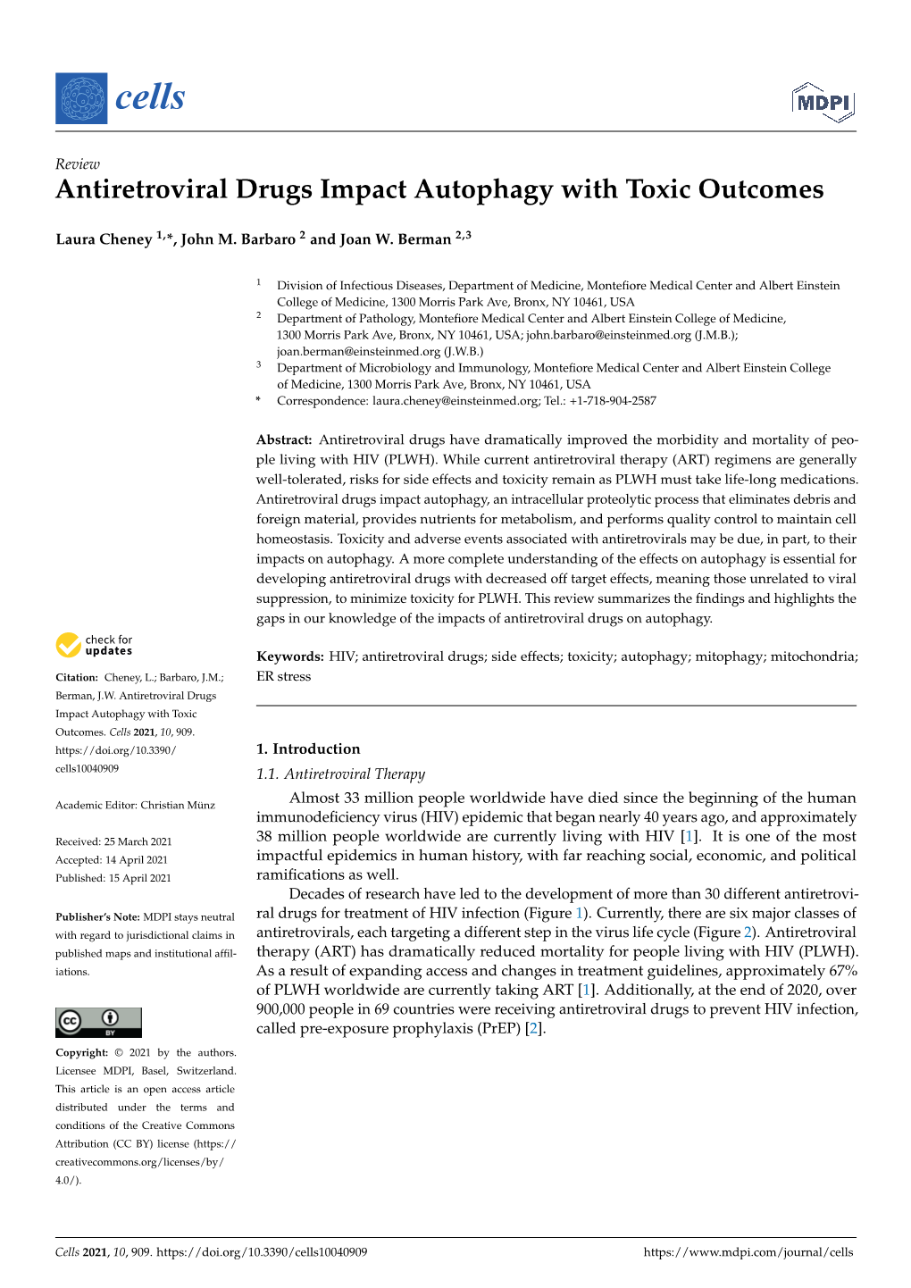 Antiretroviral Drugs Impact Autophagy with Toxic Outcomes