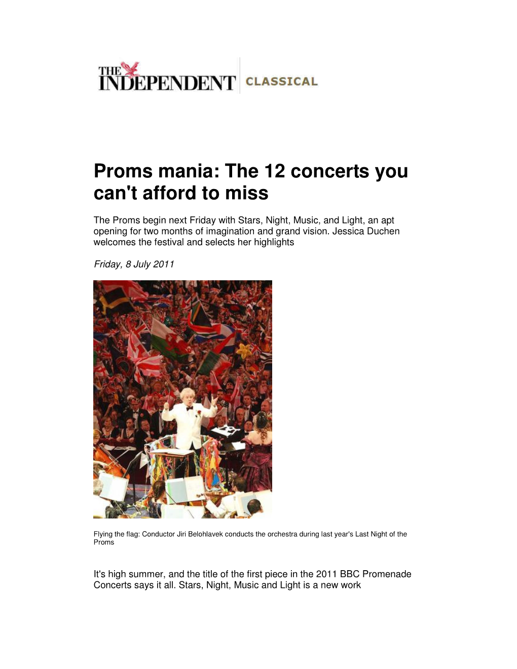 Proms Mania: the 12 Concerts You Can't Afford to Miss